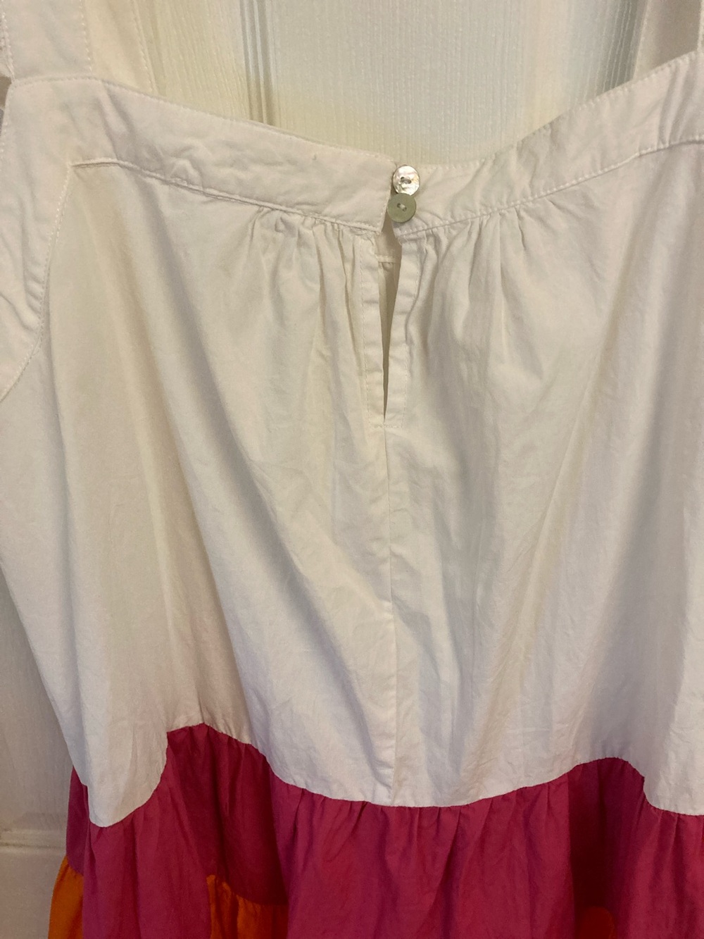 THML White Pink Orange Colorblock Tiered Sundress - Picture 5 of 9
